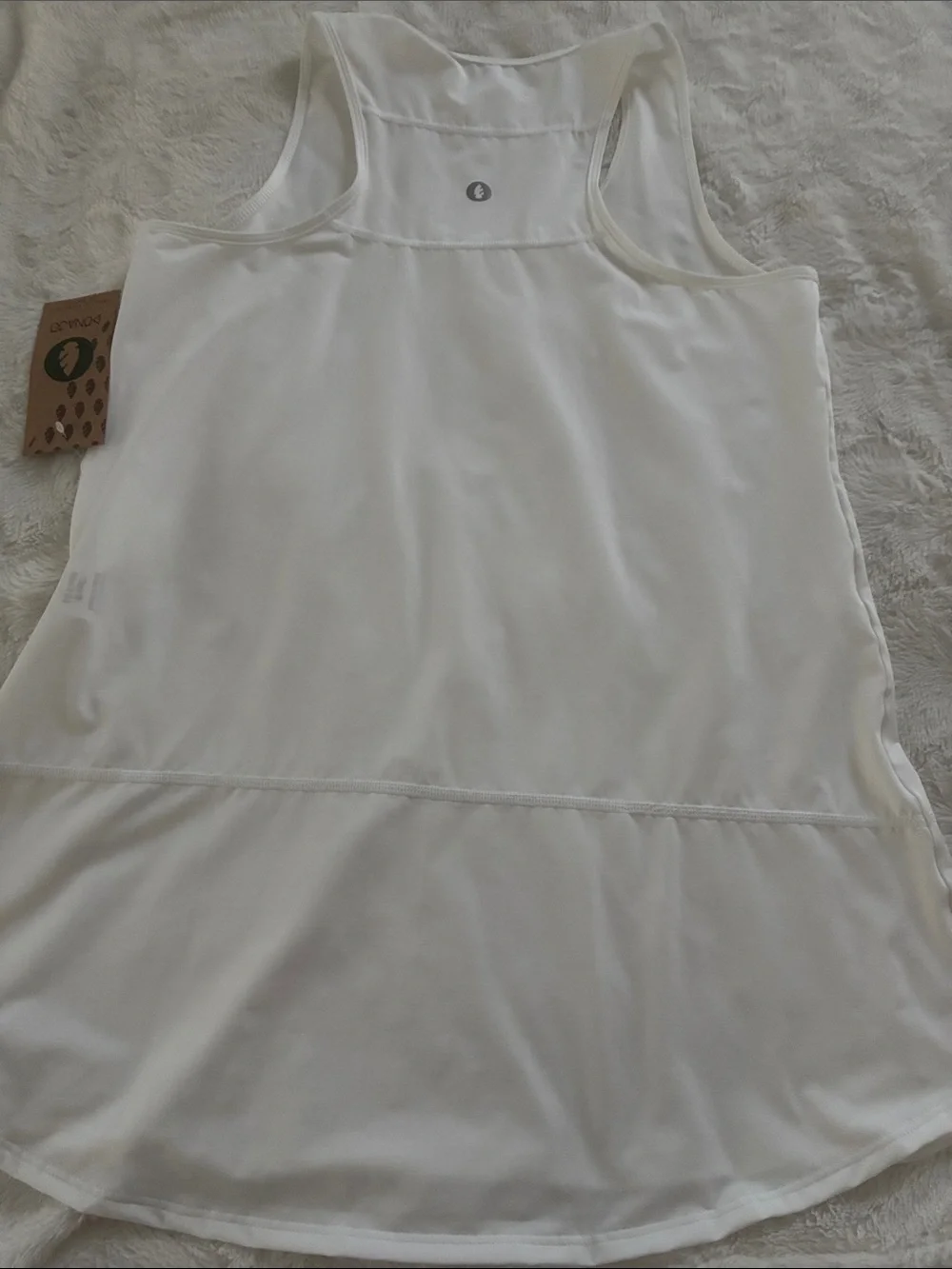 Women's White Performance Tank Top with Racerback dona jo - Picture 3 of 4